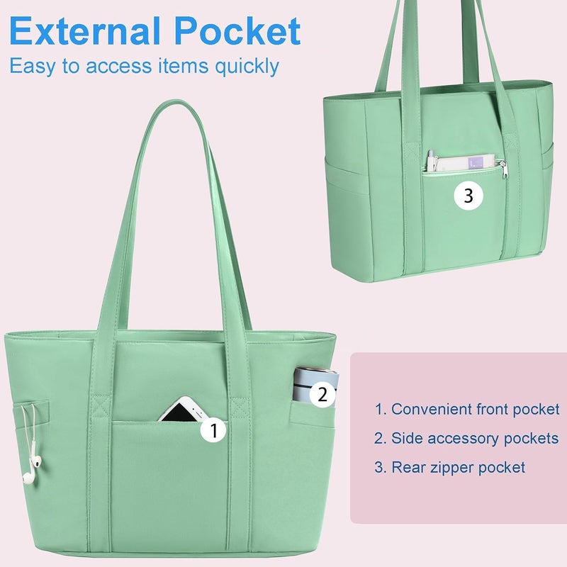 CTWWFS Tote Bag for Women, Travel Essentials Large Tote Bag with Zipper, Top Handle Handbag for Travel, Work - Image 4